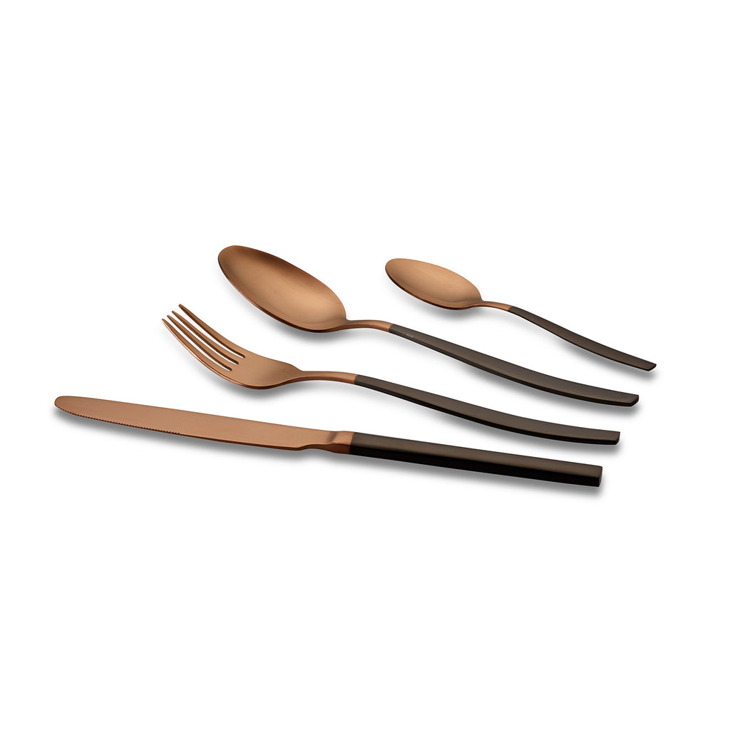 ECHTWERK Tafelbesteck Positano Due-Bronze/Black Edition Schwarz aus Edelstahl