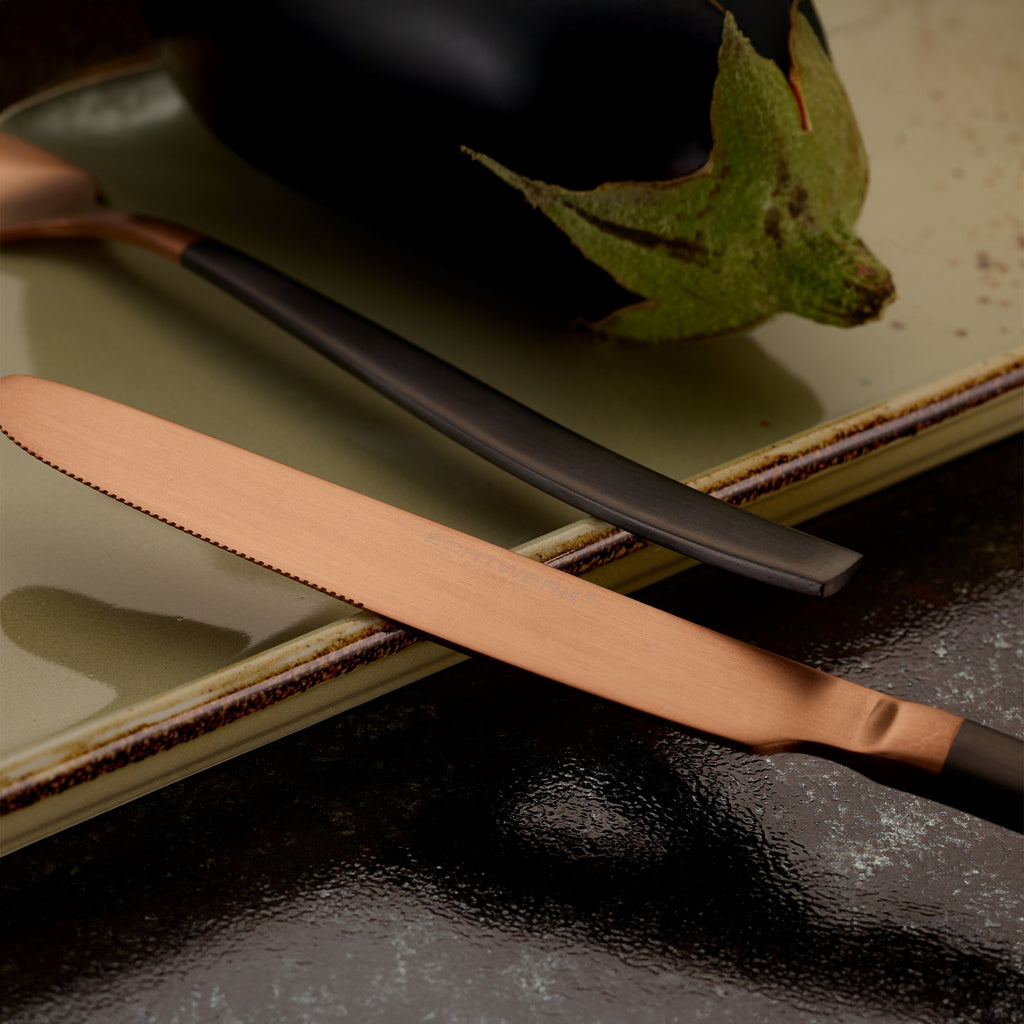 ECHTWERK Tafelbesteck Positano Due-Bronze/Black Edition Schwarz aus Edelstahl