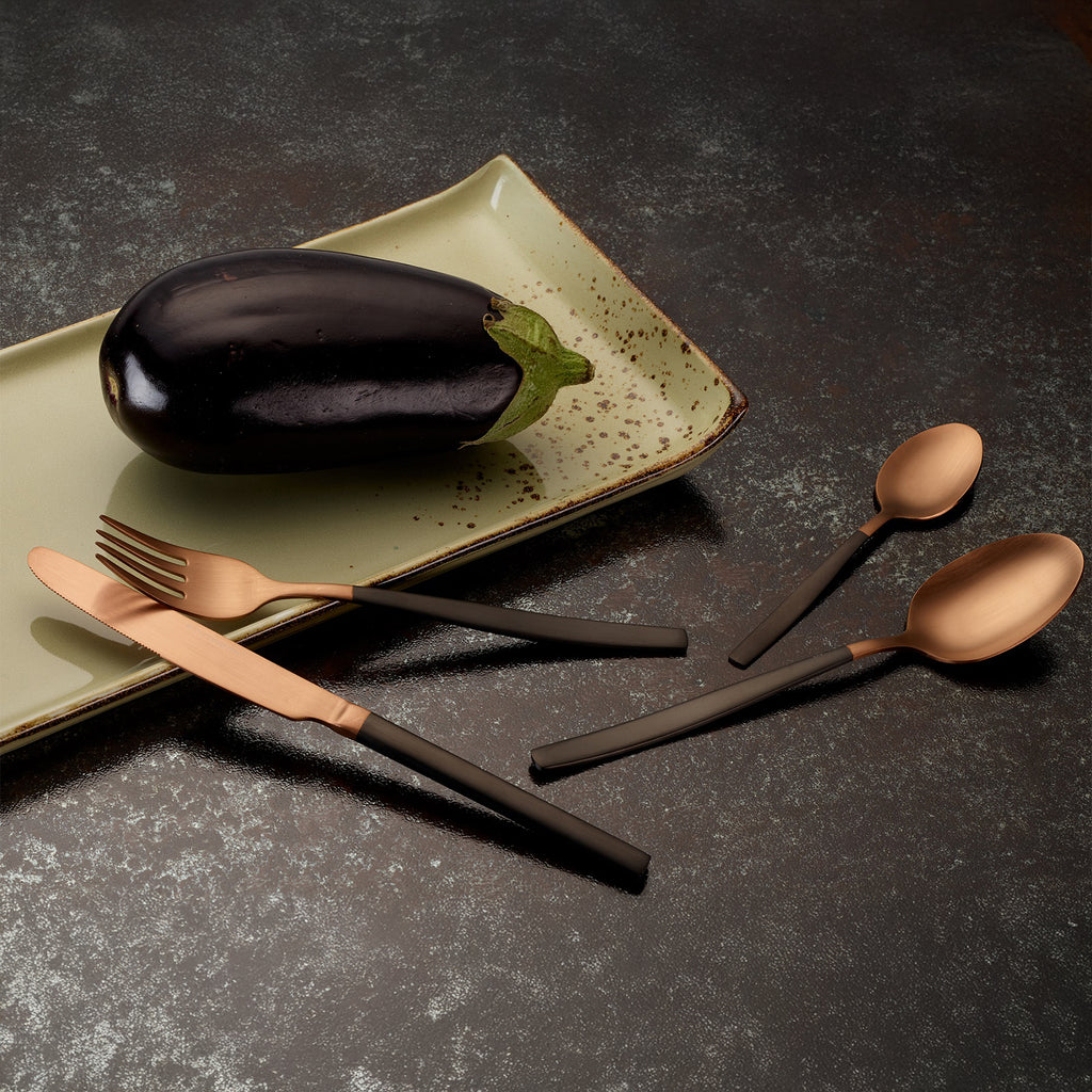 ECHTWERK Tafelbesteck Positano Due-Bronze/Black Edition Schwarz aus Edelstahl
