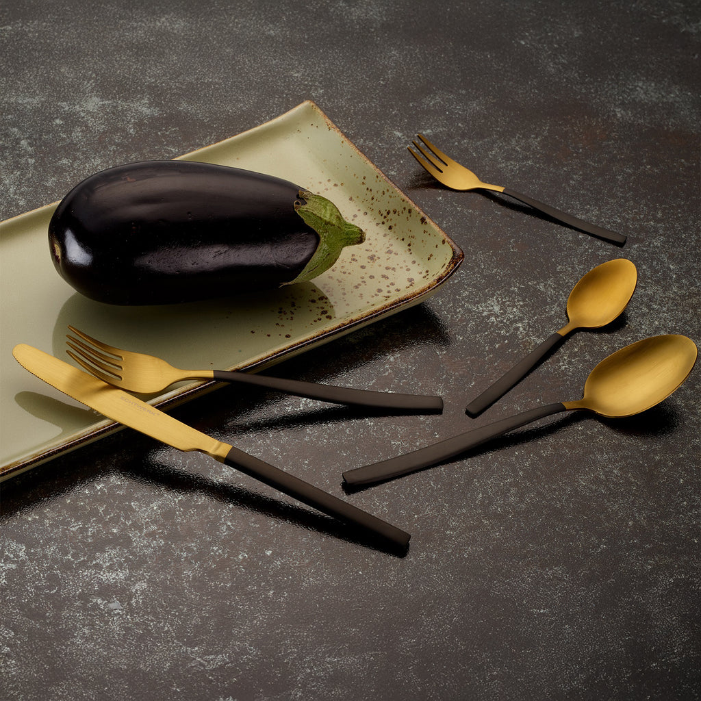 ECHTWERK Tafelbesteck Positano Due-Gold/Black Edition aus Stahl
