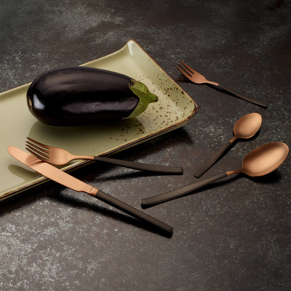 ECHTWERK Tafelbesteck Positano Due-Bronze/Black Edition Schwarz aus Stahl