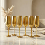ECHTWERK Sektglas Champagnerglas Gold aus Edelstahl 250 ml