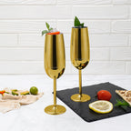 ECHTWERK Sektglas Champagnerglas Gold aus Edelstahl 250 ml