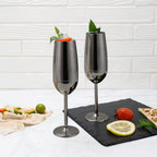 ECHTWERK Sektglas Champagnerglas Schwarz aus Edelstahl 250 ml