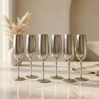 ECHTWERK Sektglas Champagnerglas Silber aus Edelstahl 250 ml