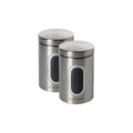 ECHTWERK Stilvolle Vorratsdosen 2er Set-brushed aus Metall mit Sichtfenstern