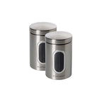 ECHTWERK Stilvolle Vorratsdosen 2er Set-brushed aus Metall mit Sichtfenstern