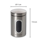 ECHTWERK Stilvolle Vorratsdosen 2er Set-brushed aus Metall mit Sichtfenstern