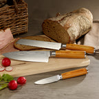 ECHTWERK Damastmesser Set 3-tlg Silber aus Stahl