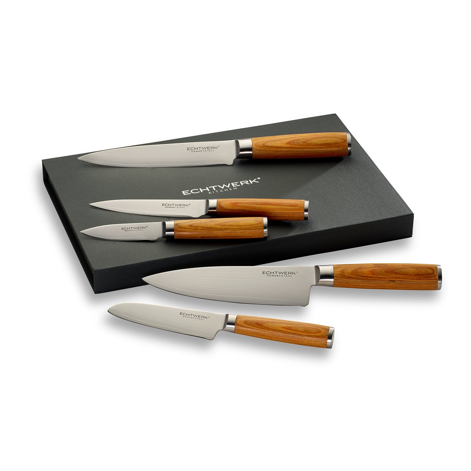 ECHTWERK Damastmesser Set 5-tlg aus Stahl