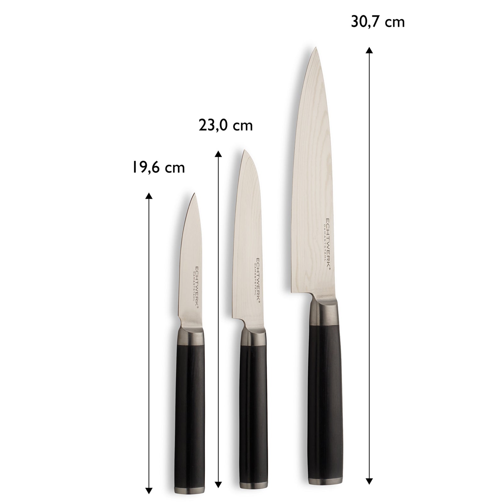 ECHTWERK Damaszener Messer Set aus Stahl