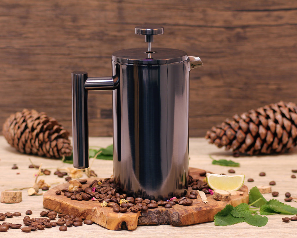 ECHTWERK French Press aus Edelstahl Schwarz 800 ml