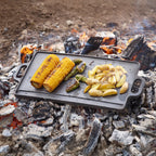 ECHTWERK Grillplatte Big 50,5 × 23 × 1,5 cm aus Gusseisen mit 2 Griffen und Emaille-Beschichtung