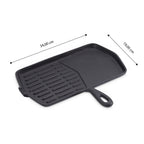 ECHTWERK Grillpfanne aus Gusseisen mit Grillstreifen Schwarz