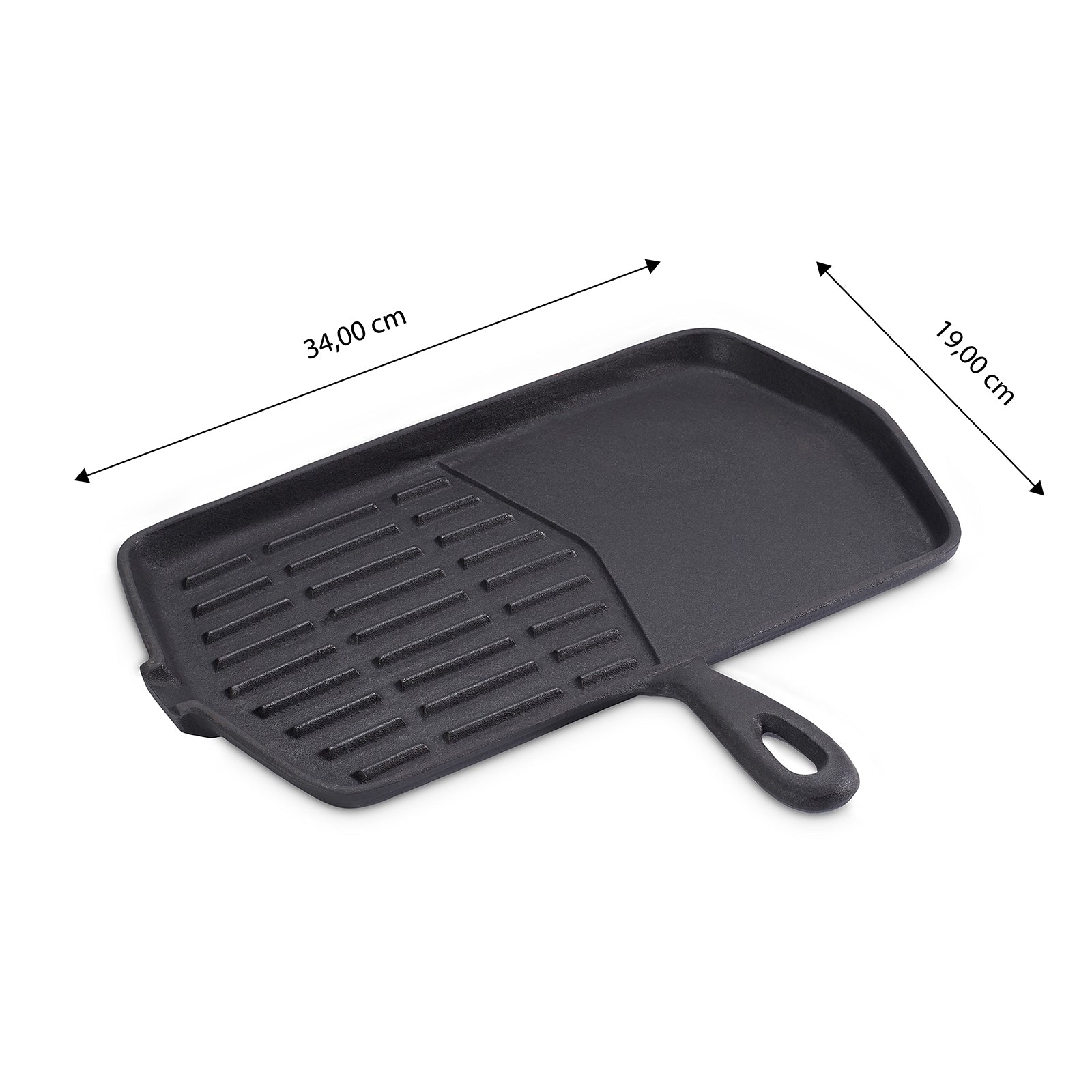 ECHTWERK Grillpfanne aus Gusseisen mit Grillstreifen Schwarz