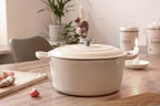 ECHTWERK Schmortopf aus Gusseisen mit Emaille-Beschichtung Creme 3,5 L