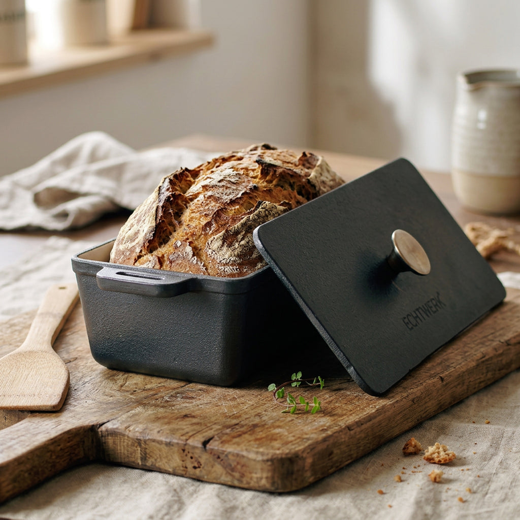 Brotback/Auflaufform aus Gusseisen, Kastenform, Emaille-Beschichtung, 1,5 L