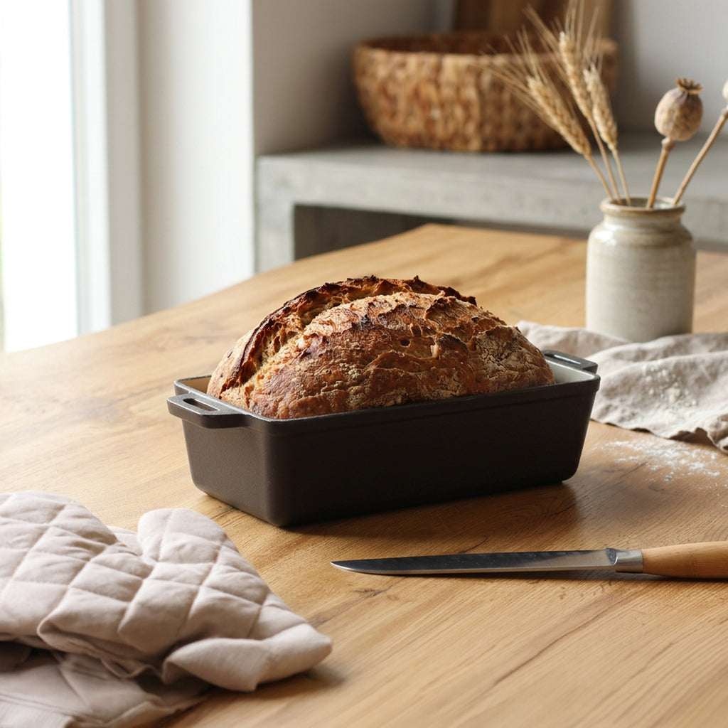 Brotback/Auflaufform aus Gusseisen, Kastenform, Emaille-Beschichtung, 1,5 L