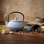 Teeservice aus Gusseisen, 0,8L, Vintage-Design mit Teesieb aus Edelstahl