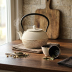 Teeservice aus Gusseisen, 1,1L, Vintage-Design mit Teesieb aus Edelstahl