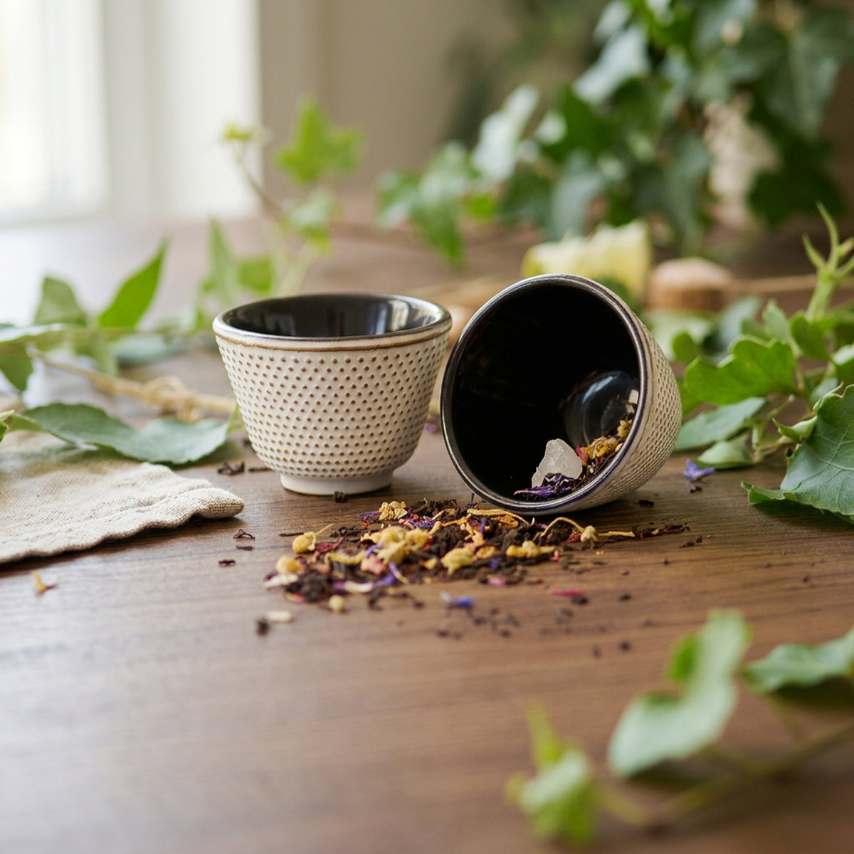 Teeservice aus Gusseisen, 1,1L, Vintage-Design mit Teesieb aus Edelstahl
