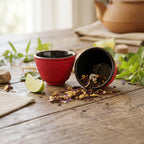 Teeservice aus Gusseisen, 1,1L, Vintage-Design mit Teesieb aus Edelstahl