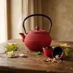 Teeservice aus Gusseisen, 1,1L, Vintage-Design mit Teesieb aus Edelstahl