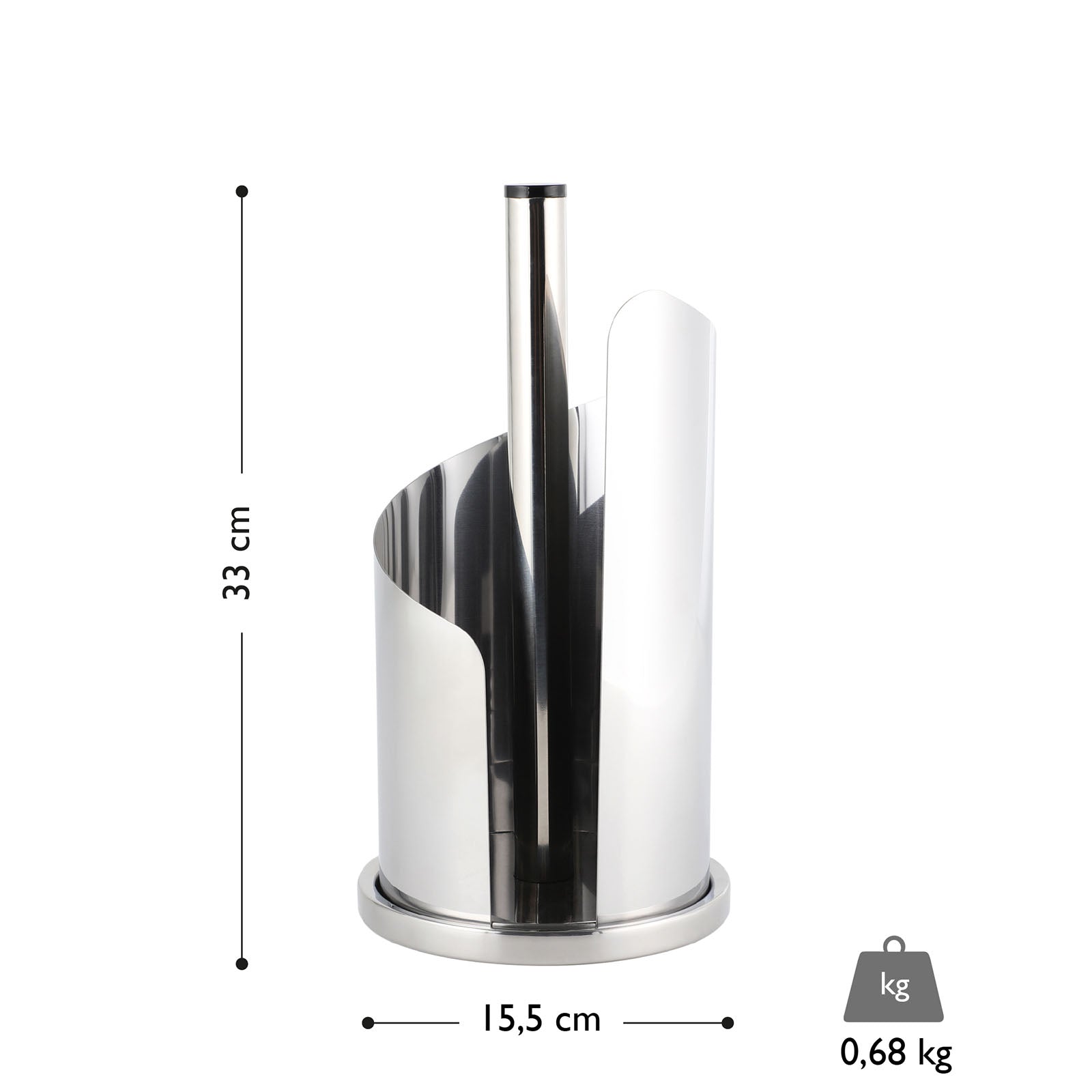 ECHTWERK Küchenrollenhalter Silber aus Edelstahl
