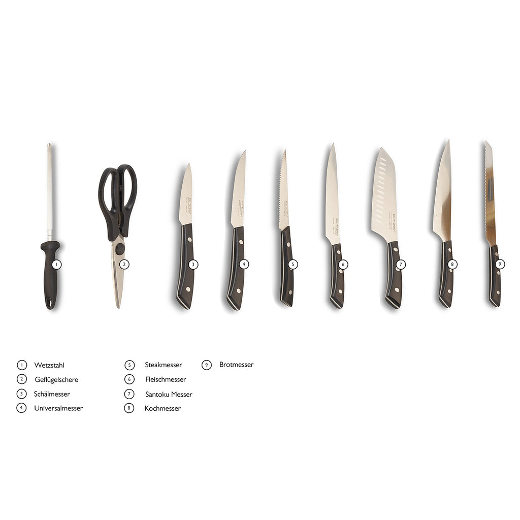 ECHTWERK Messerblock Set "Premium" aus Stahl