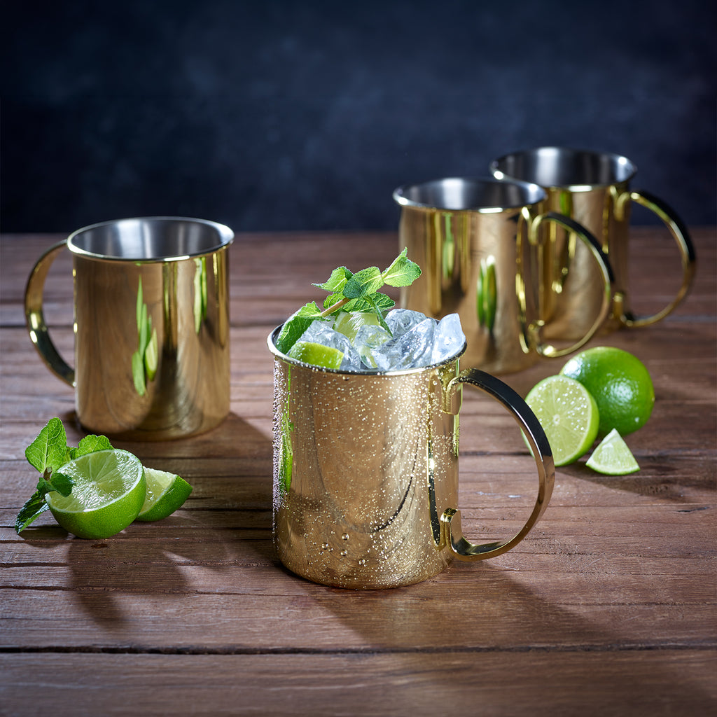ECHTWERK Moscow Mule Becherset Gold aus Edelstahl 1000 ml