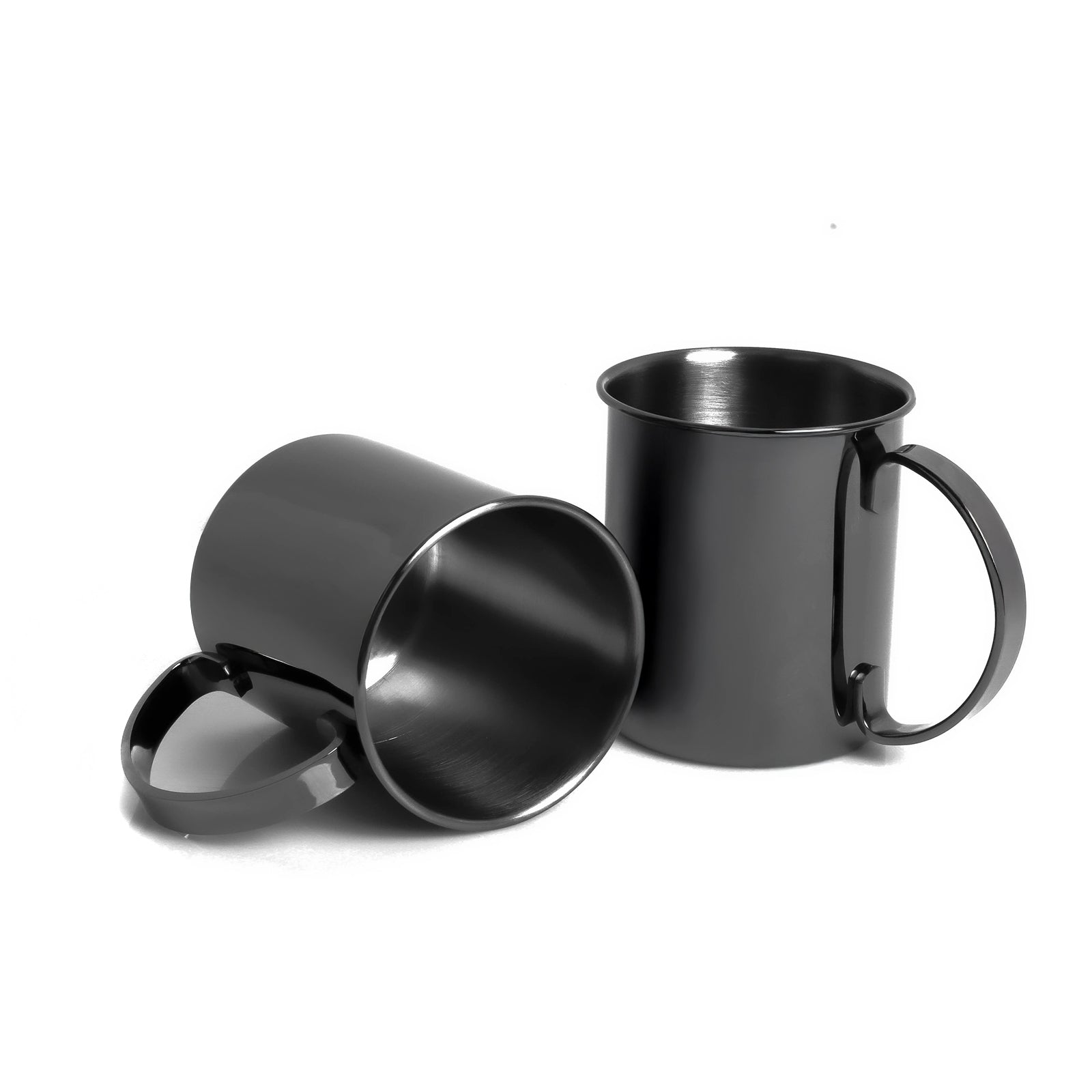 ECHTWERK Moscow Mule Becherset Schwarz aus Edelstahl 1000 ml