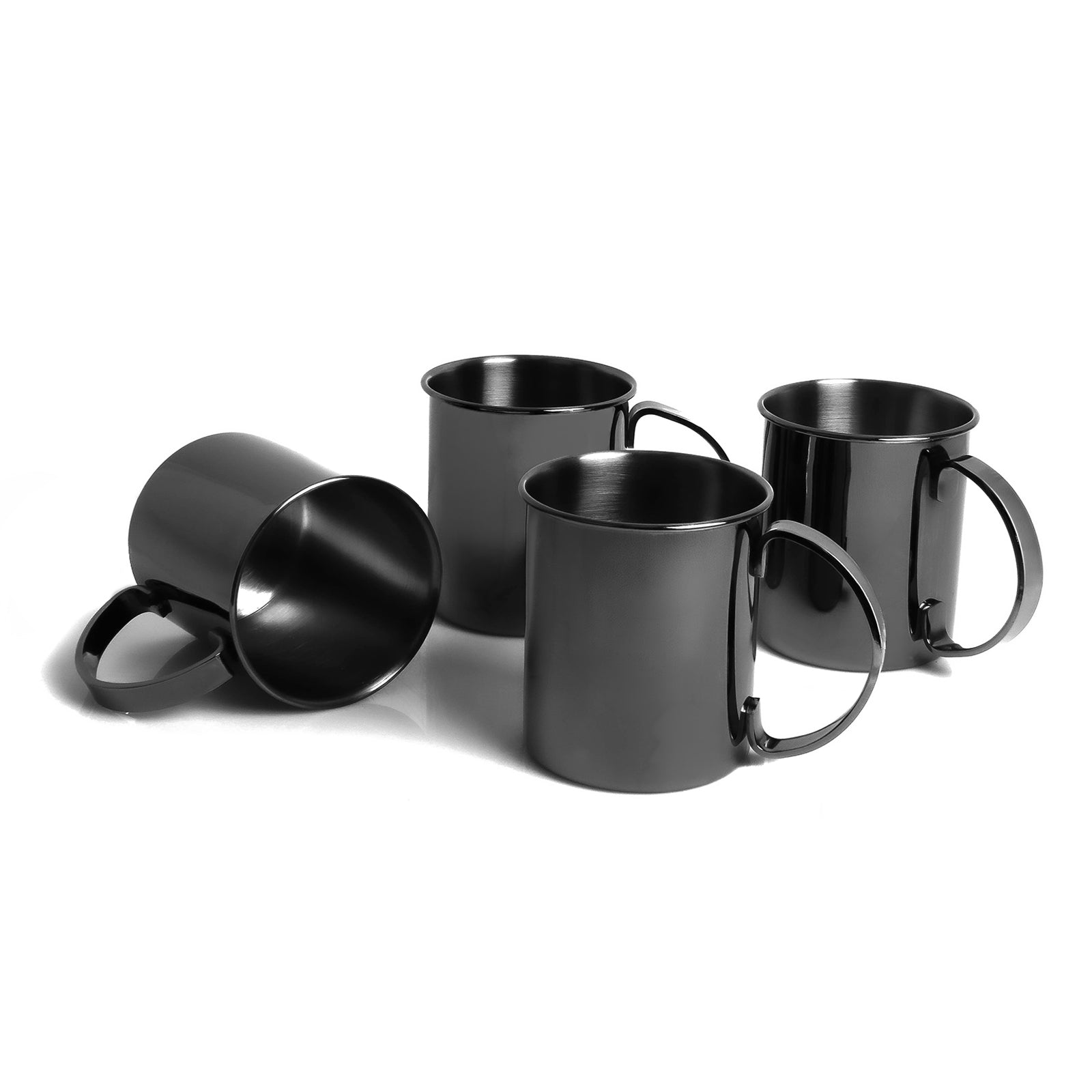 ECHTWERK Moscow Mule Becherset Schwarz aus Edelstahl 1000 ml