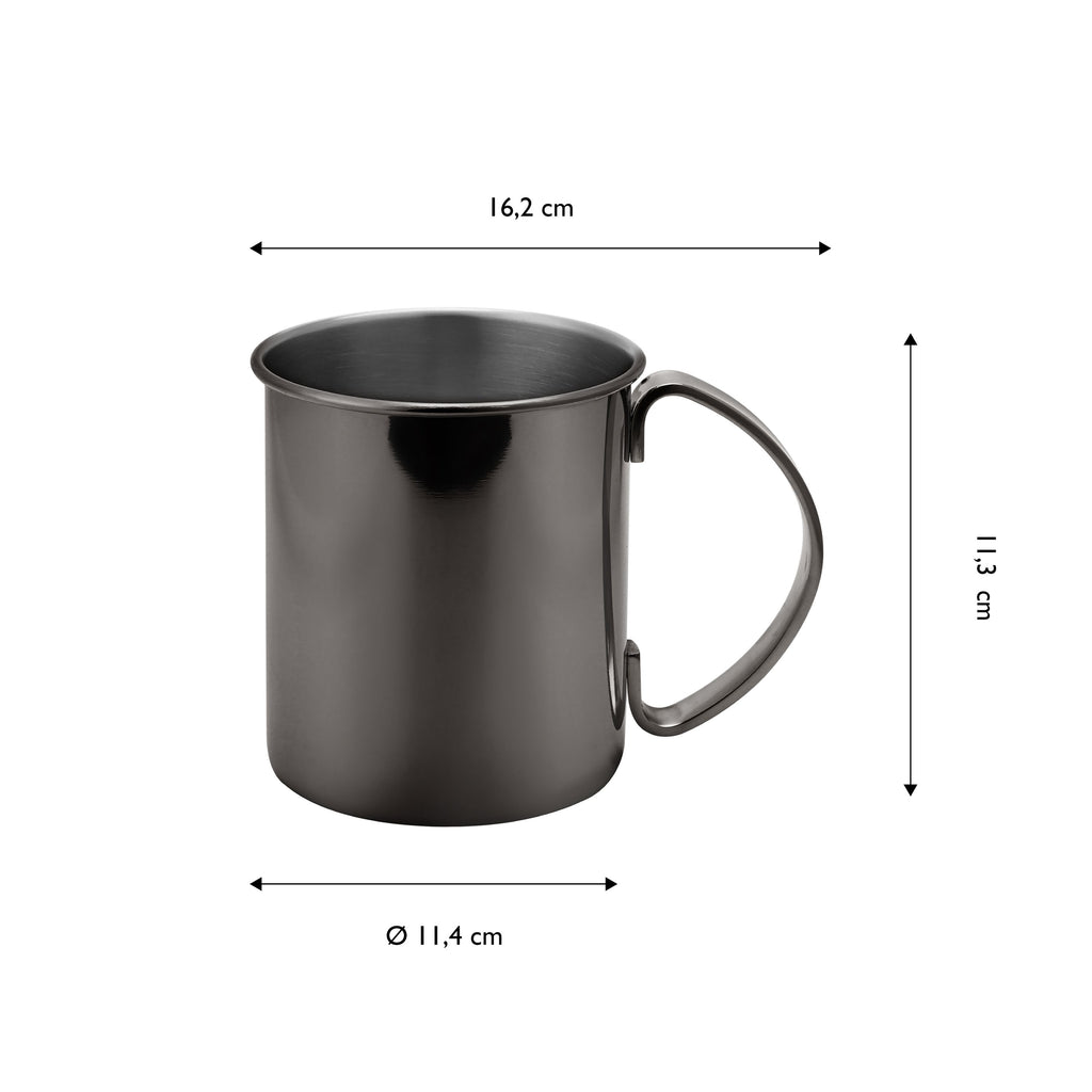 ECHTWERK Moscow Mule Becherset Schwarz aus Edelstahl 1000 ml