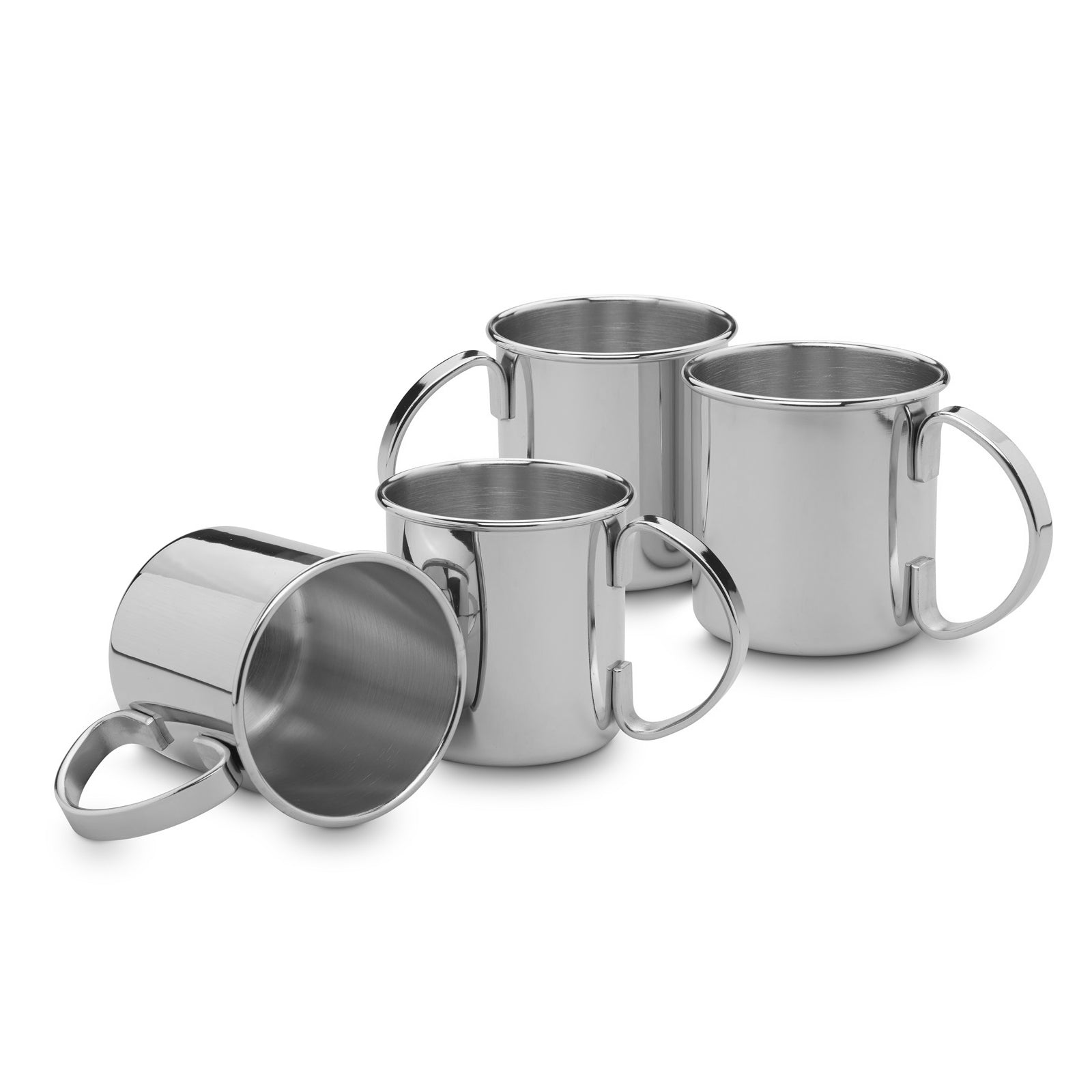 ECHTWERK Moscow Mule Becherset Silber aus Edelstahl 480 ml