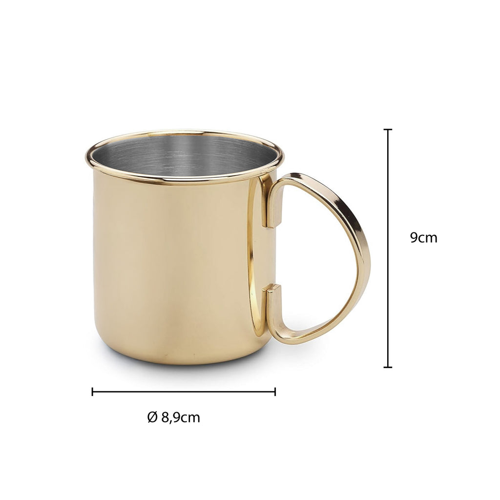 ECHTWERK Moscow Mule Becherset Gold aus Edelstahl 480 ml