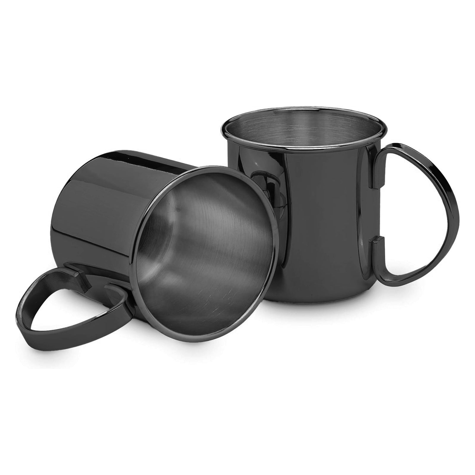 ECHTWERK Moscow Mule Becherset Schwarz aus Edelstahl 480 ml
