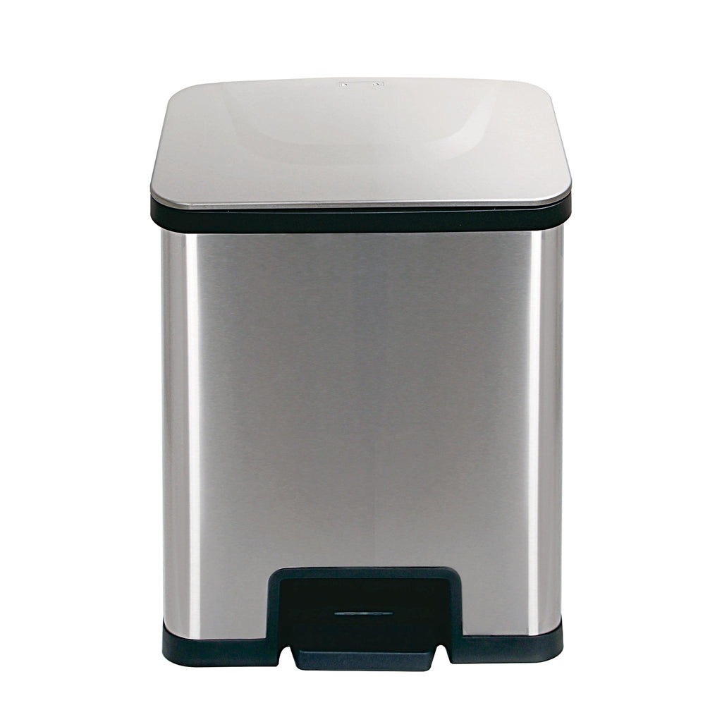 ECHTWERK Abfalleimer "POWER-STEP" Silber aus Edelstahl 38 Liter
