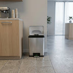 ECHTWERK Abfalleimer "POWER-STEP" Silber aus Edelstahl 38 Liter