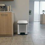 ECHTWERK Abfalleimer "POWER-STEP" Silber aus Edelstahl 38 Liter