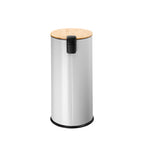 ECHTWERK Tretabfalleimer Skandi Look Grau aus Metall 30 Liter