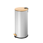 ECHTWERK Tretabfalleimer Skandi Look Grau aus Metall 30 Liter