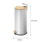 ECHTWERK Tretabfalleimer Skandi Look Grau aus Metall 30 Liter