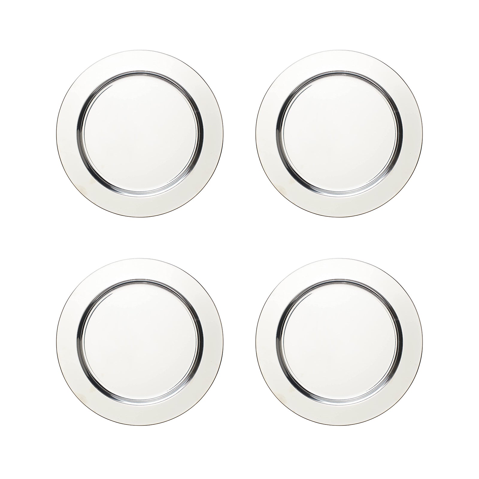 ECHTWERK Platzteller/ Servierteller Set "Shiny" Silber aus Edelstahl