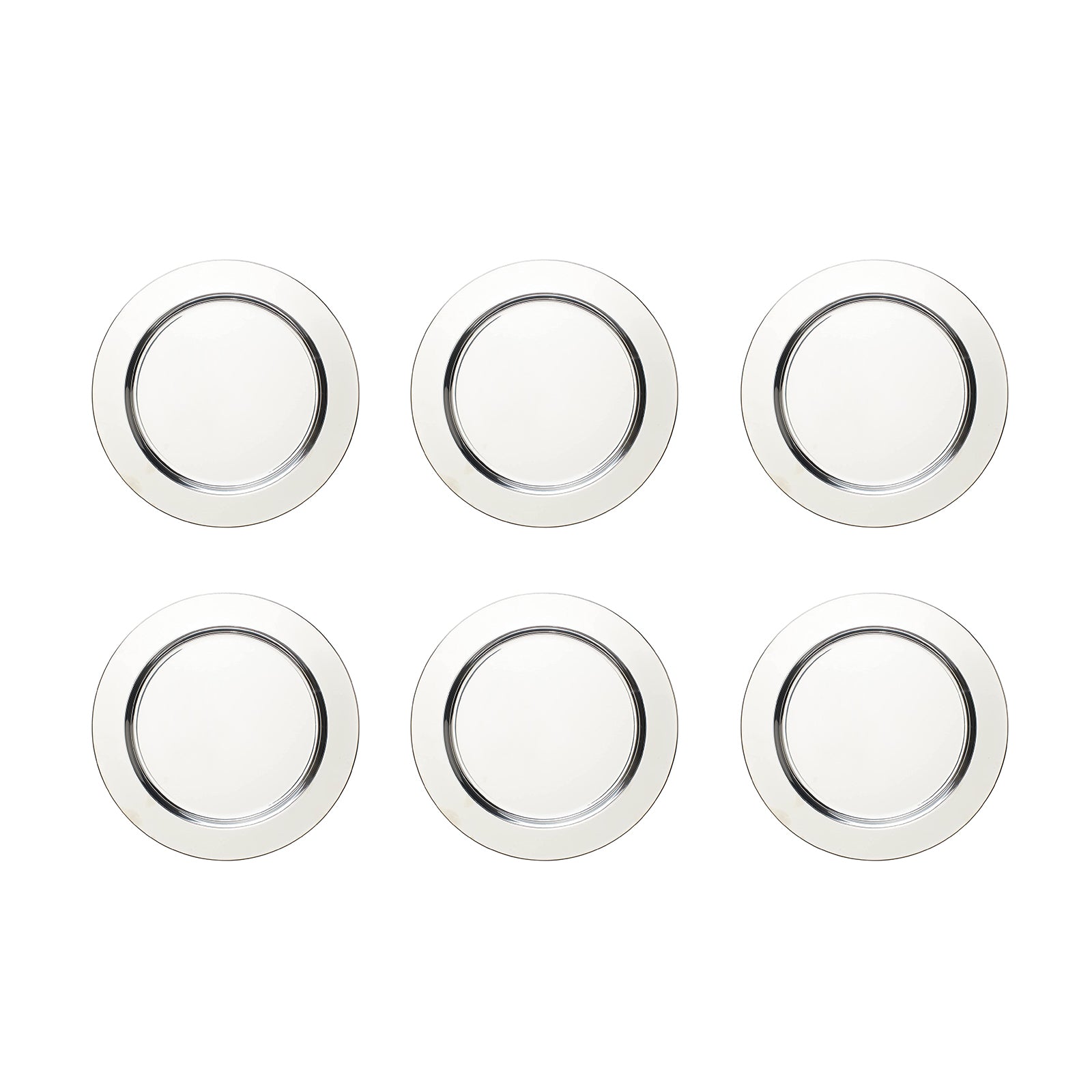 ECHTWERK Platzteller/ Servierteller Set "Shiny" Silber aus Edelstahl