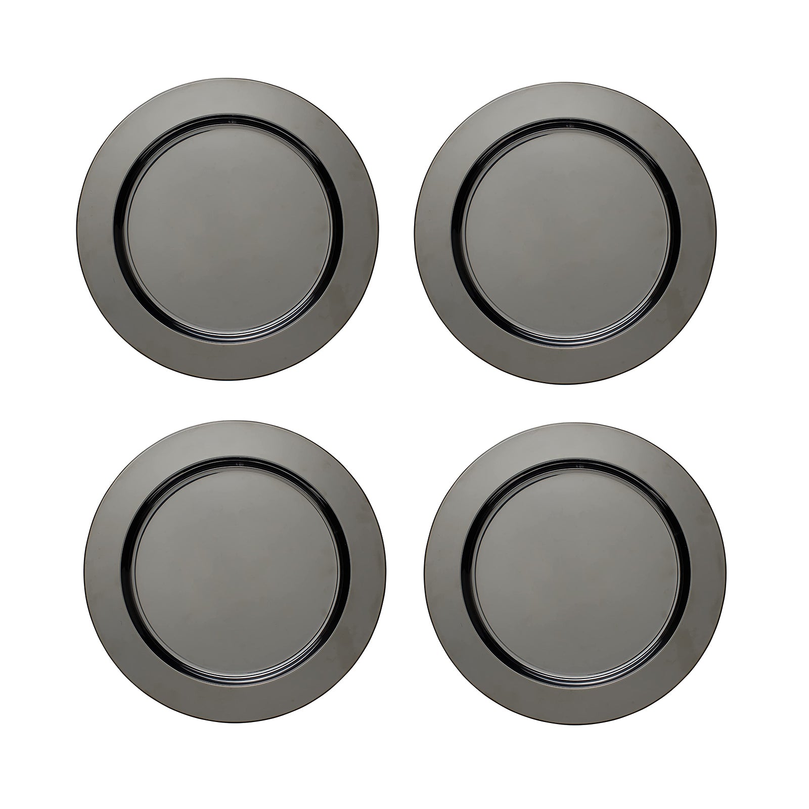 ECHTWERK Platzteller/ Servierteller Set "Shiny" Schwarz aus Edelstahl