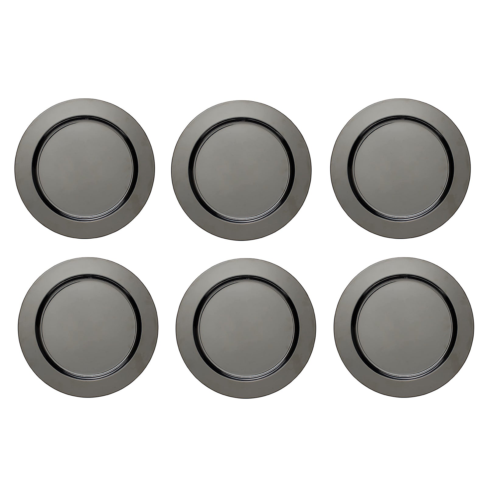 ECHTWERK Platzteller/ Servierteller Set "Shiny" Schwarz aus Edelstahl