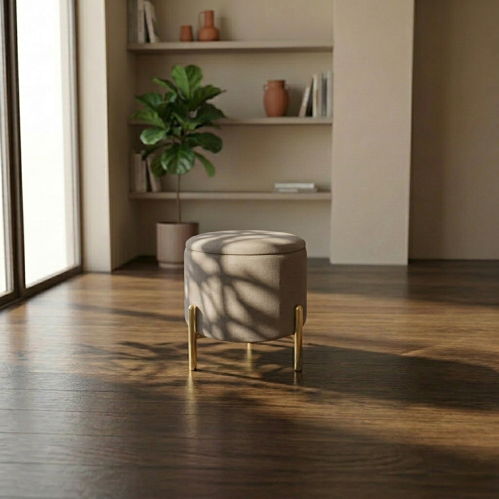 ECHTWERK Sitzhocker "Logan" Creme