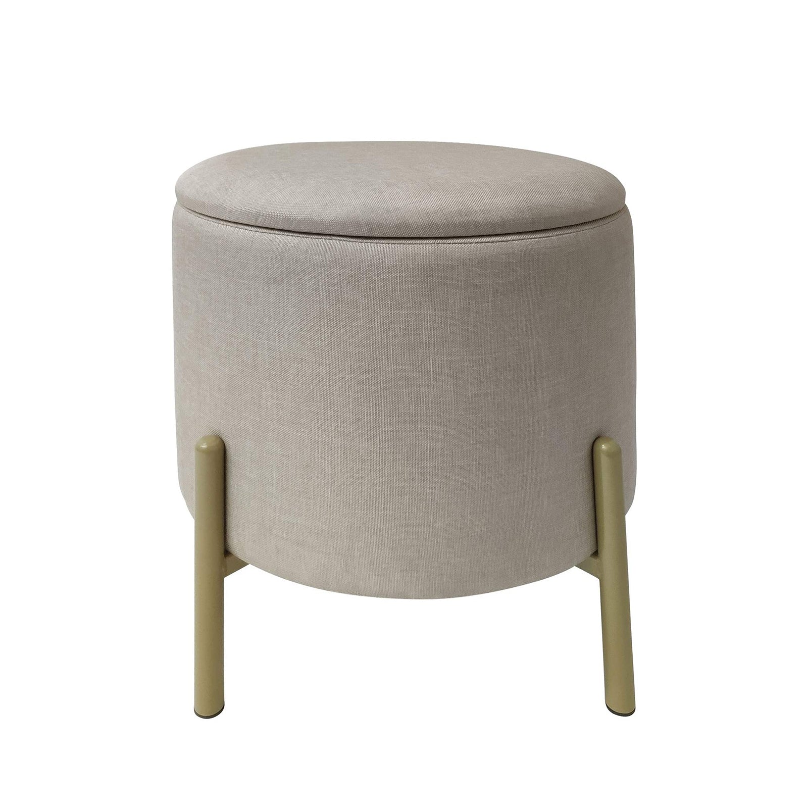 Sitzhocker "Logan" mit Leinenbezug und Stauraum