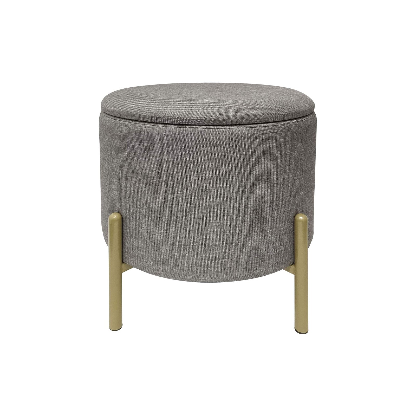 Sitzhocker "Logan" mit Leinenbezug und Stauraum