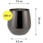 ECHTWERK Weingläser 6-tlg Rotweingläser 500 ml Schwarz aus Edelstahl